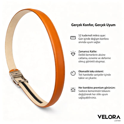 Velora Signature Otomatik Deri Kemer